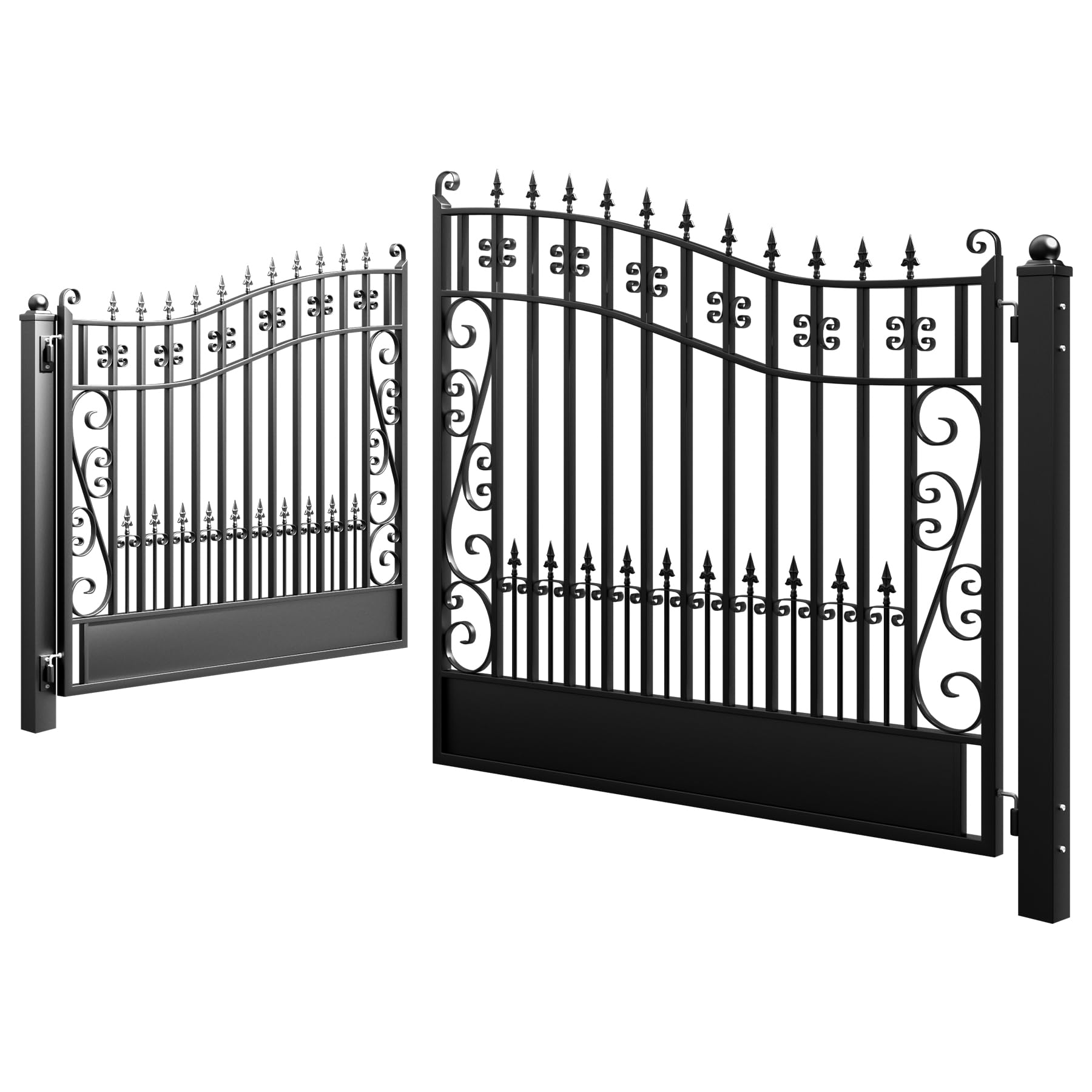ZUMI Dual Swing Driveway Gates, 14x6 ft, Greerwich Style