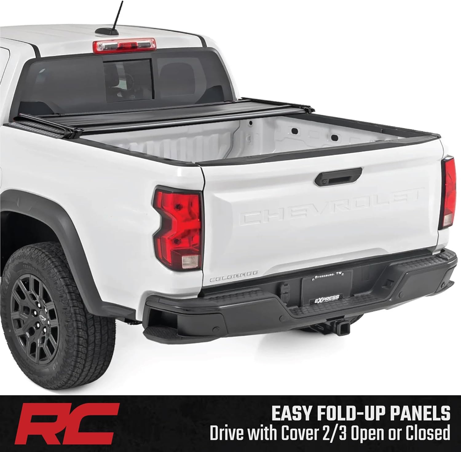 Rough Country Soft Tri-Fold Tonneau Truck Bed Cover for Chevy Colorado & GMC Canyon (2015-2022) - Fits 5' Bed, Weather-Resistant Truck Bed Cover