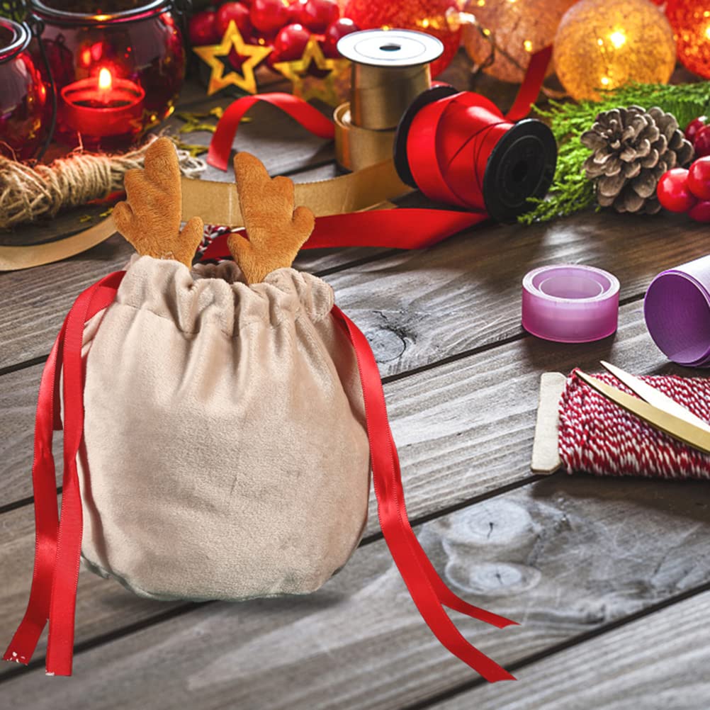 Sacchetti natalizi con coulisse in velluto, sacchetti regalo