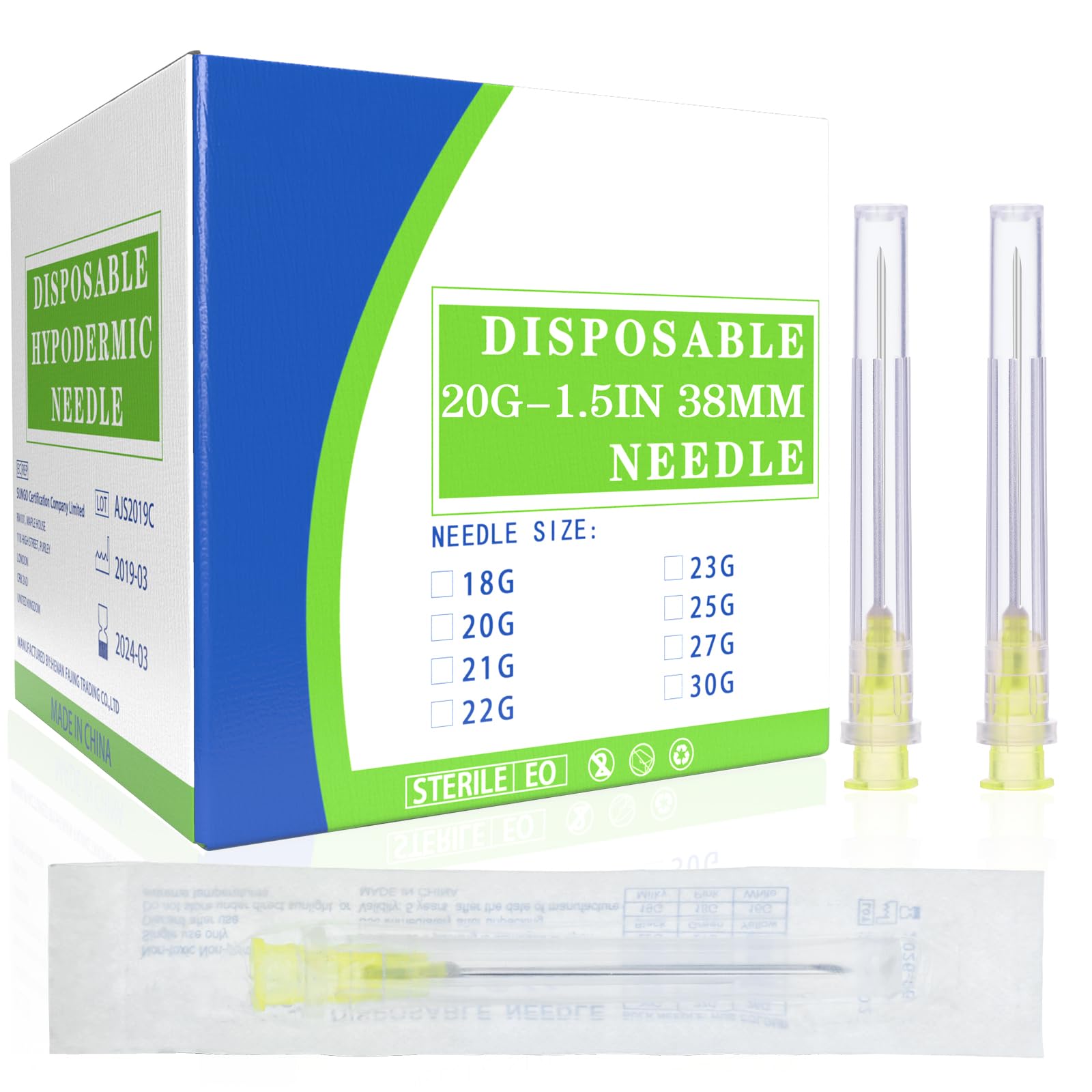 100 Pack 20 Gague 1IN 25MM Science Lab Sample Dispense Accessories, Individually Packaged. (20G-25MM)