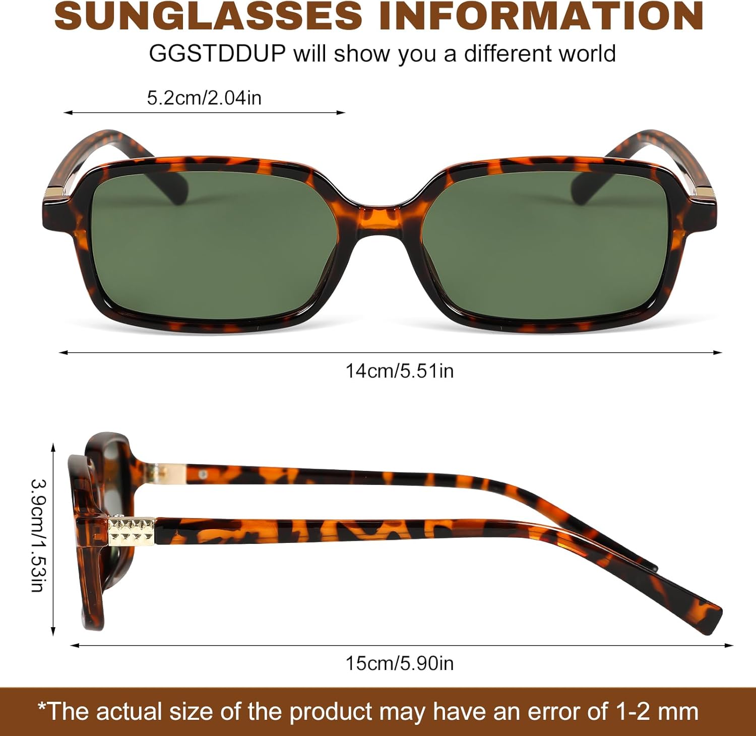 JATEBI 4 Pack Retro Rectangular Sunglasses for Women Men 90s y2k Small Retro Vintage Style UV Protection Sun Glasses - Image 2