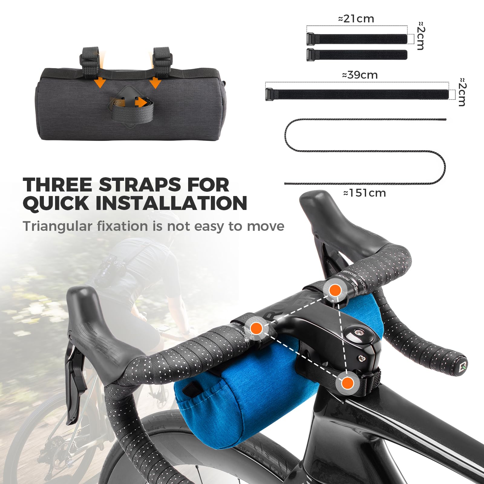 RockBros Portaborraccia Anteriore Bici – Sgancio Rapido, Leggero In Alluminio Con Borsa Inclusa | Adatto MTB E Bici Universali