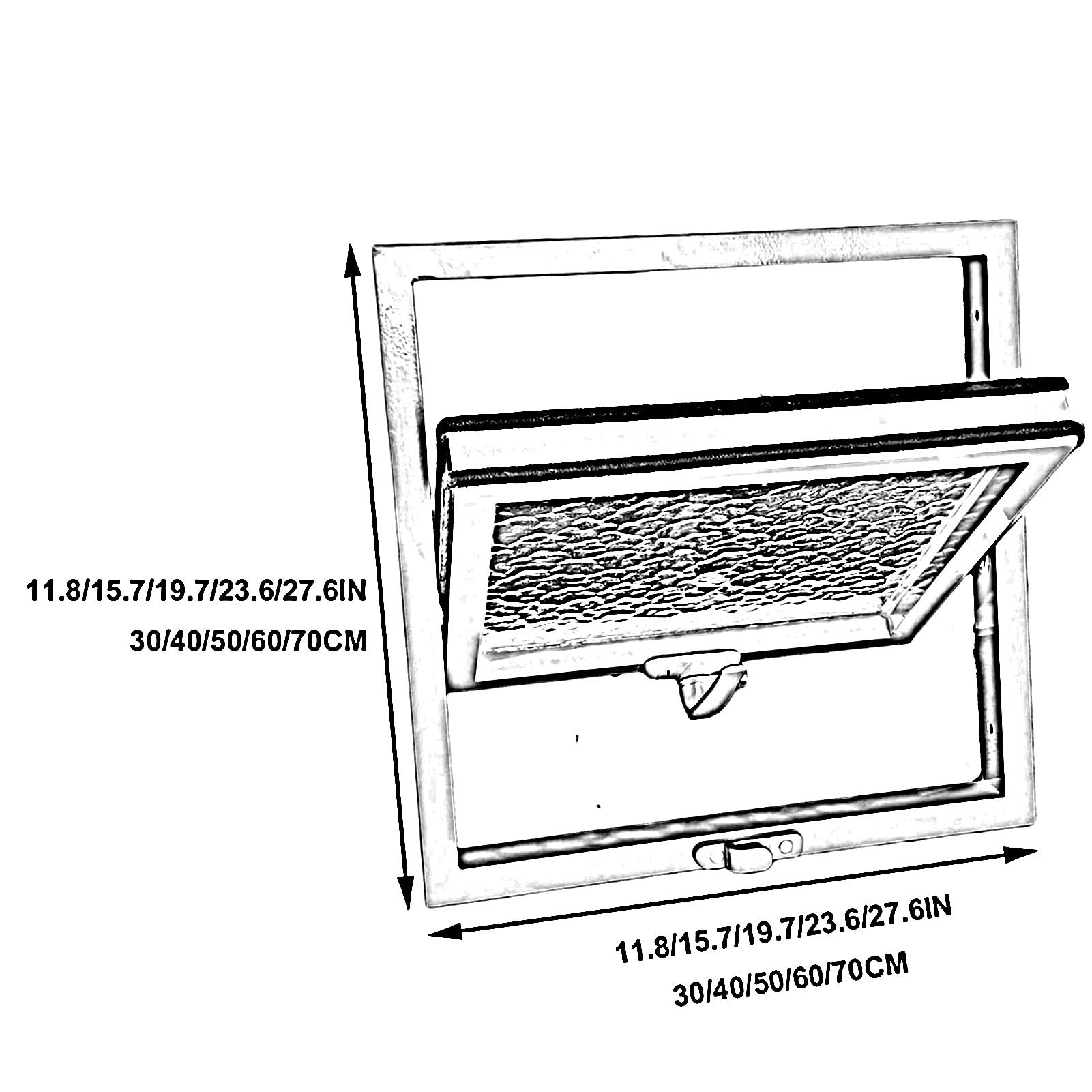 Finestra di ventilazione girevole a 360° per casette, pollai, serre e garage, in alluminio, 30 x 30 cm, finitura bianca