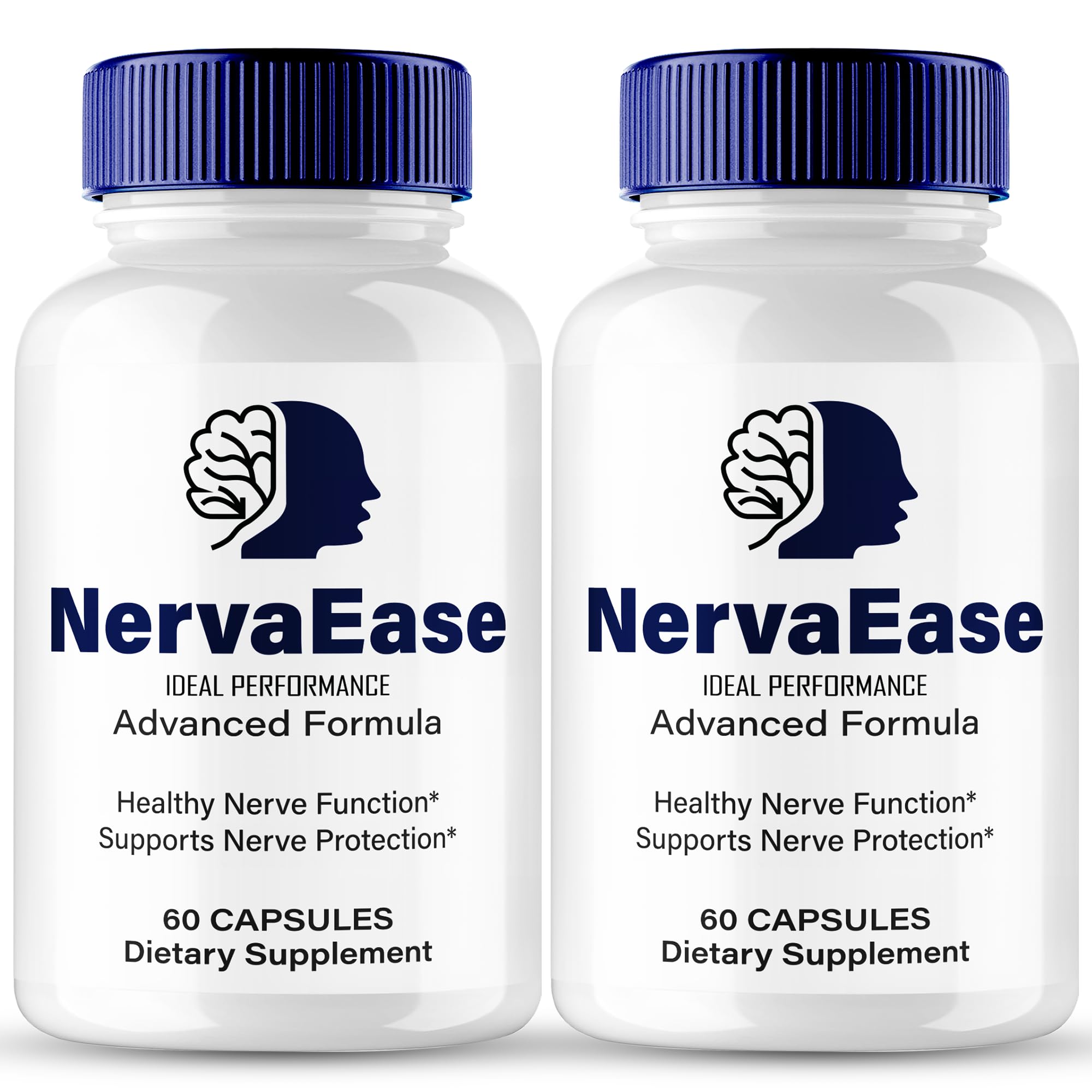 NervaEase Nerve Supplement Capsules, Nerva Ease Health Formula Supplement Pills - Maximum Strength, Advanced Brain & Memory Focus, All Natural Daily Vitamins Support, NervaEase Reviews (2 Pack)