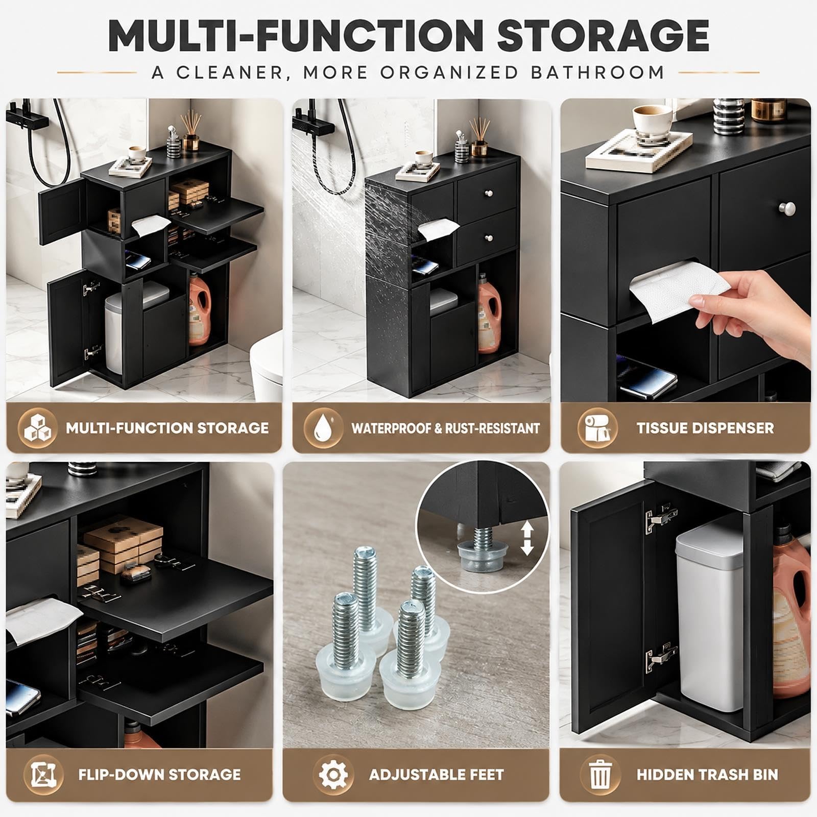 Muebles para Baño de Metal para El Lateral del Inodoro