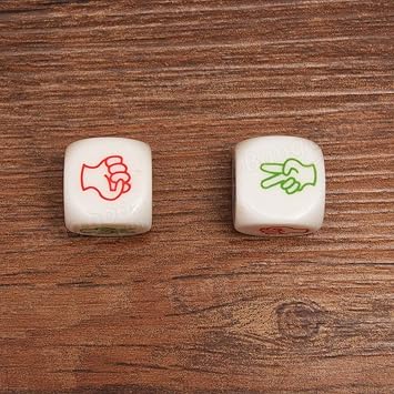 Finger-guessing Game Dice Rock-Paper-Scissors Game Toys- Dice Bar Toys 2 Pieces