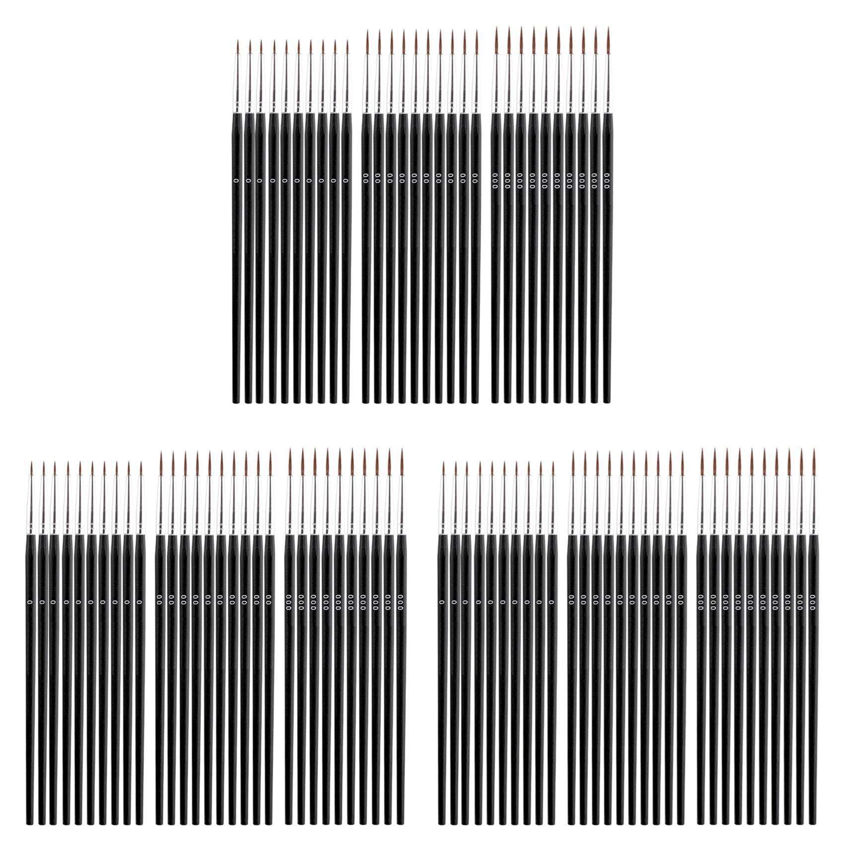 Jnchdghwa 180pcs Detail Paint Brushes, Fine Tip Paint Brush with 3 Sizes 0 00 000 Mini Tiny Miniature Fine Paint Liner Brush