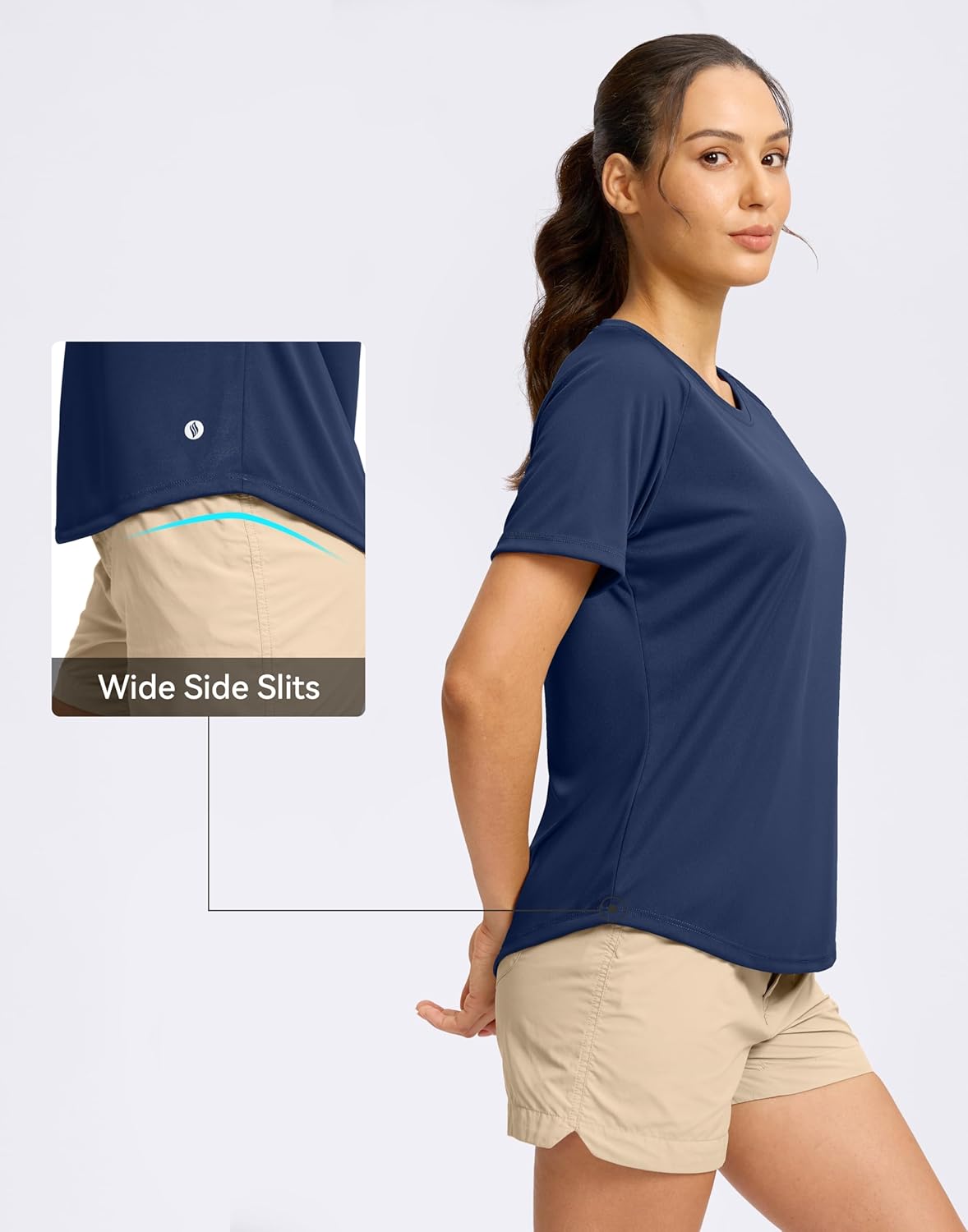 SANTINY Women's Short Sleeve Shirts UPF 50+ Sun Protection Moisture Wicking T-Shirts Hiking Athletic Workout Tops for Women - Image 5