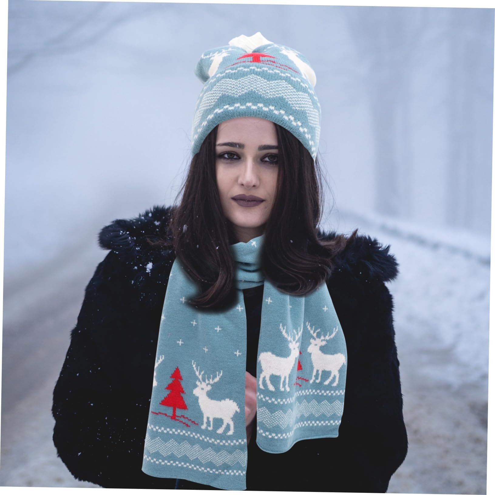 GALPADA 3juegos De Gorro Bufanda y Guantes De Navidad Para Mujer Set De De Clásico Actividades Invierno