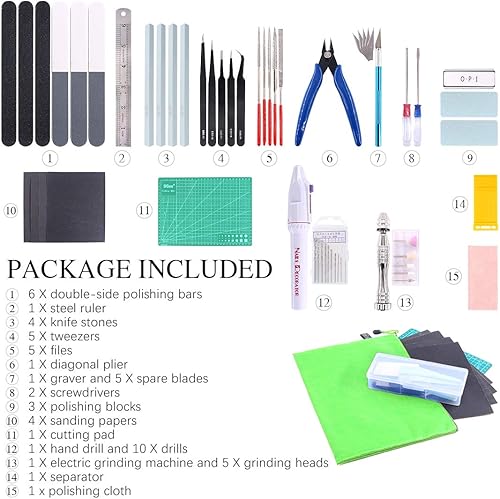 Miniatura 7 de Keadic 55 Uds., modelador profesional, herramientas básicas, juego de herramientas de construcción, kit de herramientas Gunpla, Gundam, modelador de