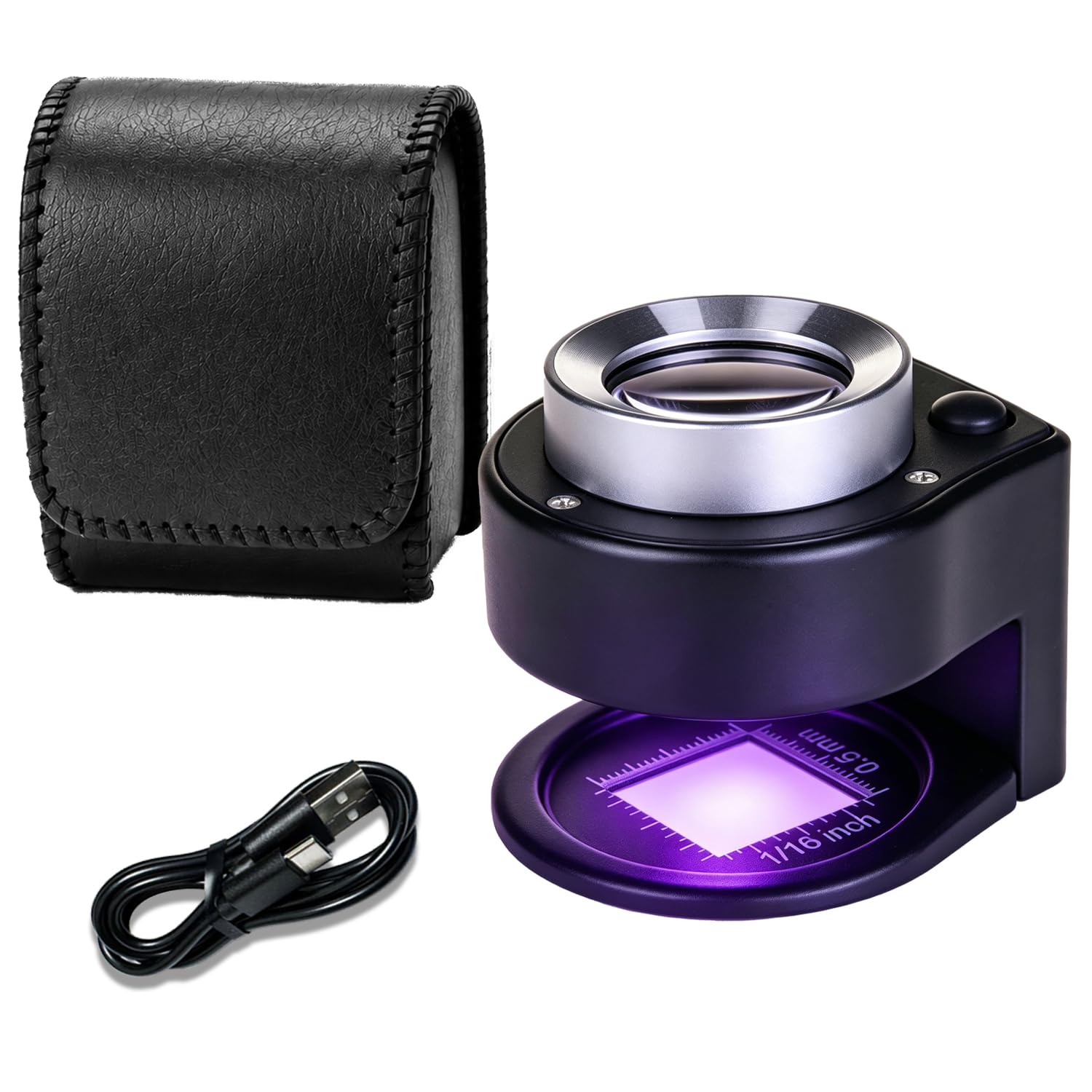 Lupa recargable de escritorio con luz LED y UV (30 unidades)
