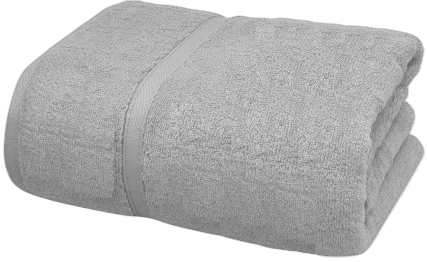 WovenWonder Large Bath Towel 100% Egyptian Cotton (70 x 120 CM – 800GSM) Highly Absorbent Extra Soft & Quick Dry Towels for Gym, Spa, Hotel & Everyday Use (Silver, Bath Towel)