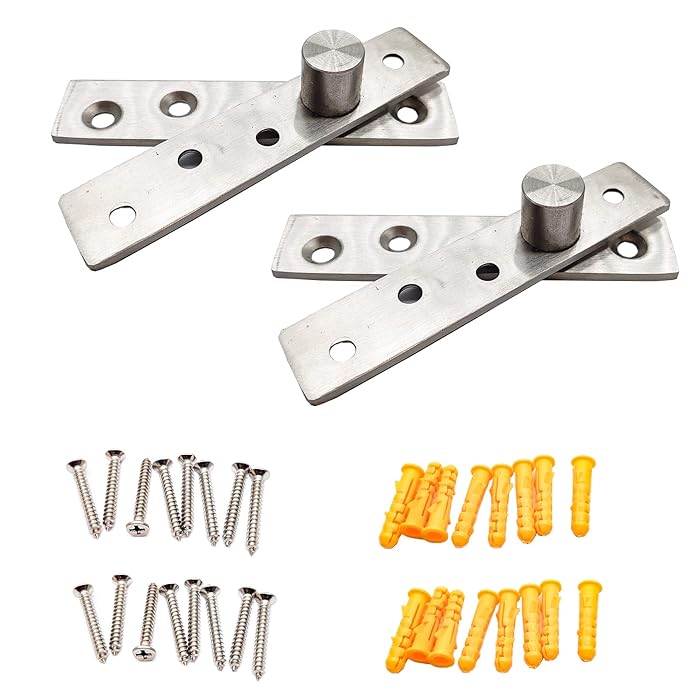 Buy 95mm/3.7Inch Hidden Door Pivot Hinges 360 Degree Stainless Steel Rotation OffsetAxes Door