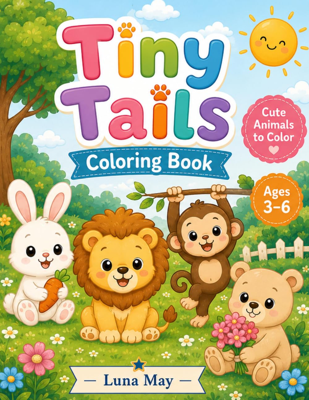 Tiny Tales Coloring Book: Cute Animals to Color for Kids Ages 3-6: Big & Simple Designs for Preschoolers and Toddlers