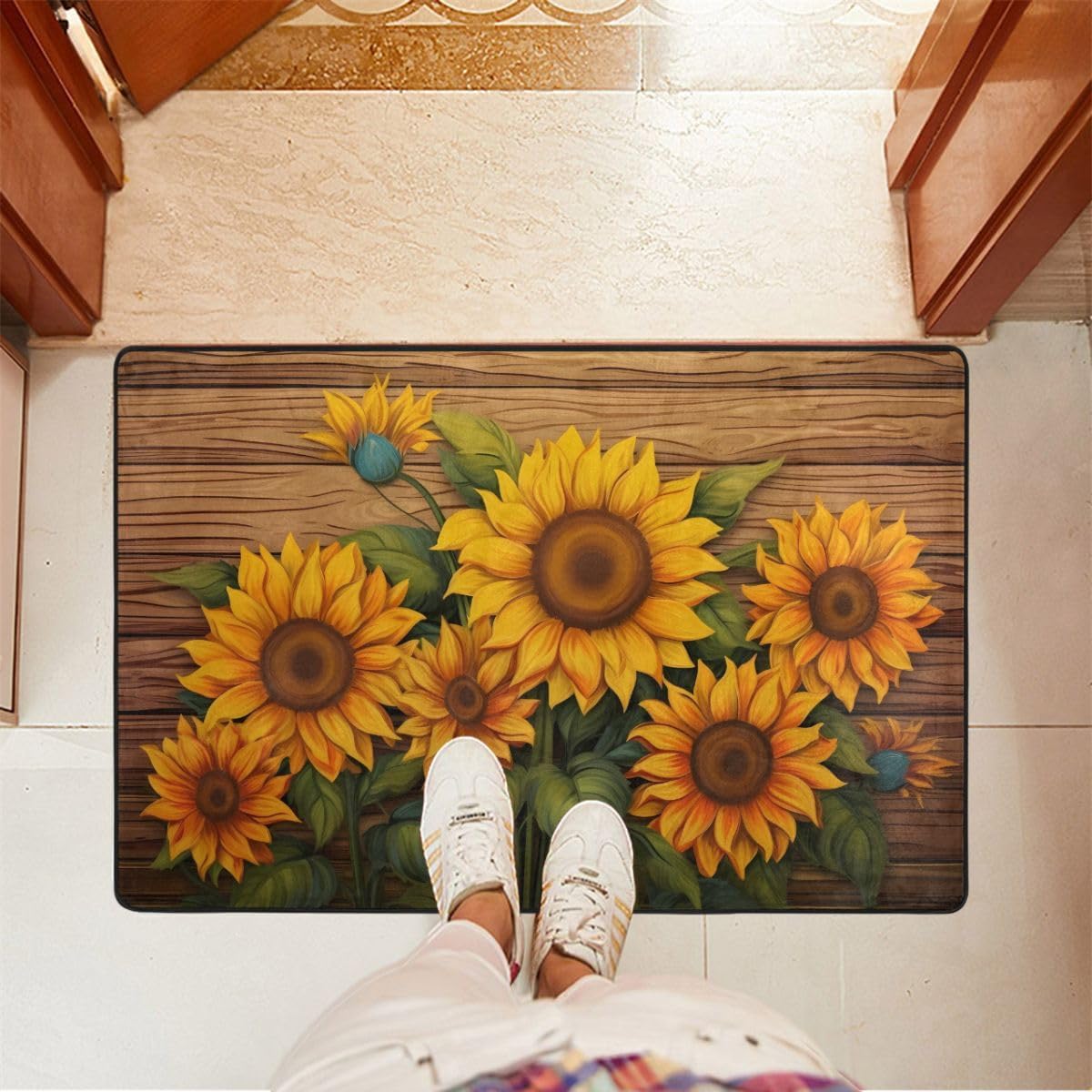 Sunflower Flower Floral Kitchen Rug Mat Non Slip Kitchen Mats Anti-Fatigue Floor Mat Doormat for Kitchen Decor 36x24 Inch 21340868