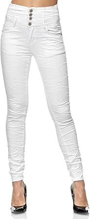 Push-upjeans met hoge taille 34L - GRIJS - 15.00