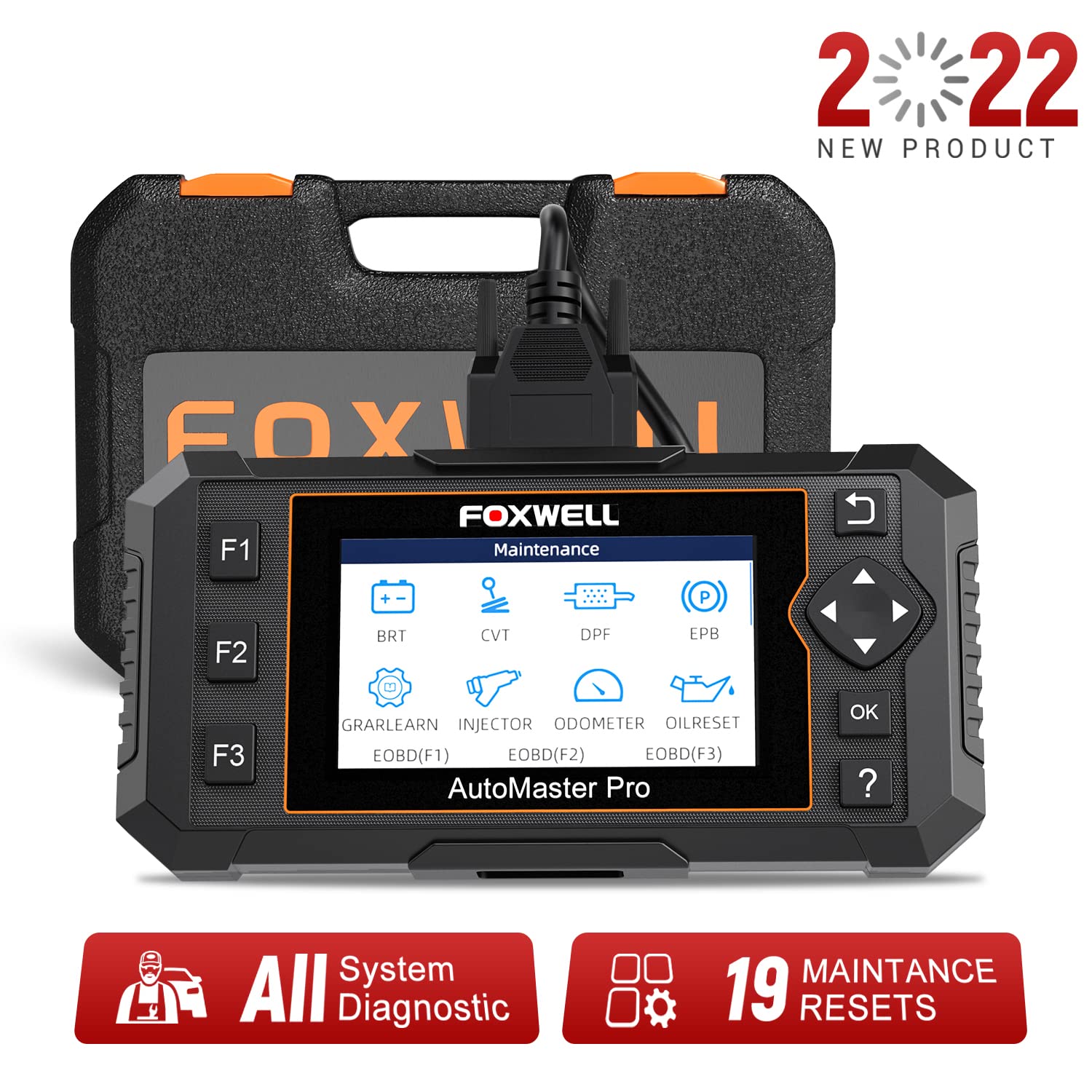 FOXWELL NT644 Elite Obd2 Scanner Diagnostic Scan Tool, Full System Car Scanner, 19 Reset Service Cod