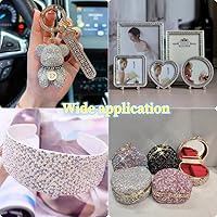 Vista 4 de 5000 diamantes de imitación redondos de resina de 0.157 pulgadas para manualidades, diamantes de imitación brillantes con purpurina para botellas