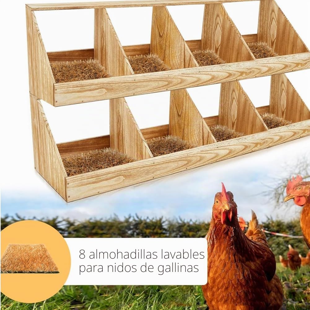 Almohadillas para Cajas Nido para Gallinas 12''x12'' Lavables de Hierba Simulada