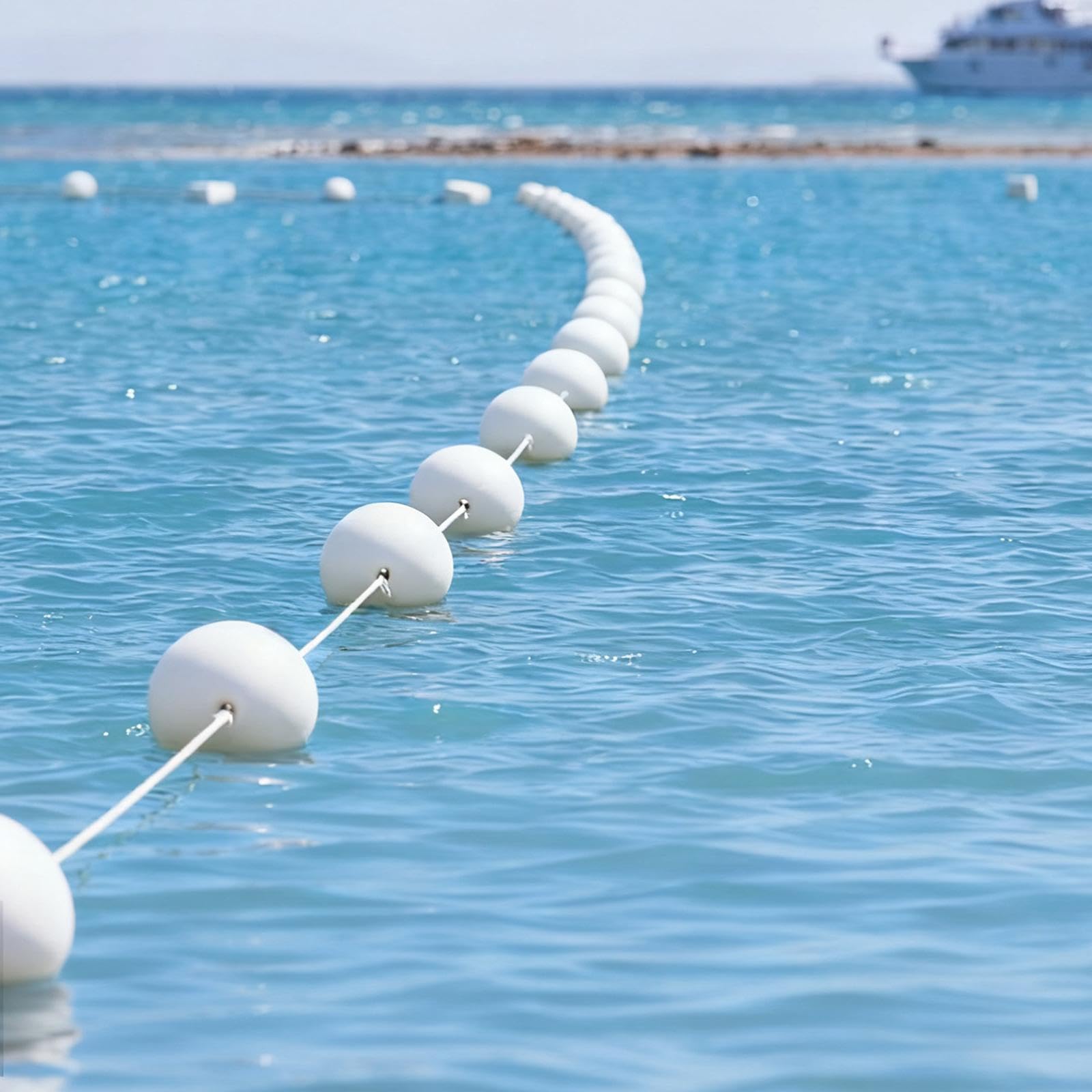 Bouée de Pêche en Corde, Trou de 1,5 Cm, Profondeur d'eau de 10 Cm, Bouée d'ancrage pour Filet de Pêche, Lignes