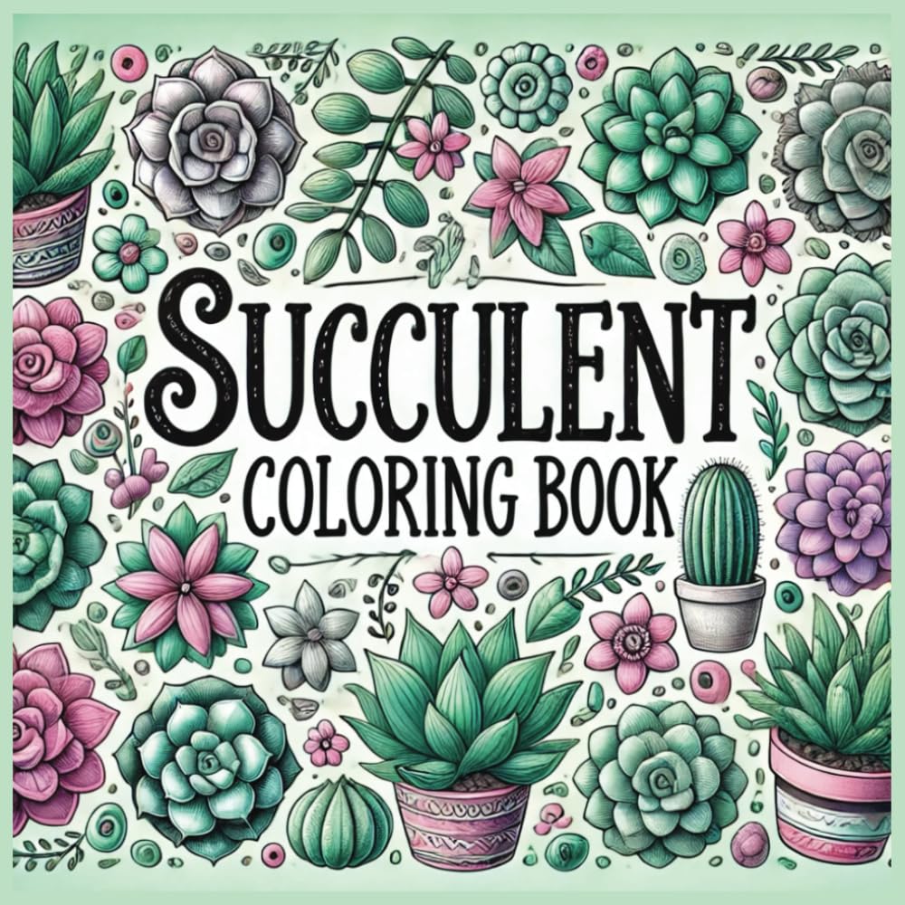 Amazon.com: Succulent Coloring Book: Floral Cactus & Succulent Designs ...