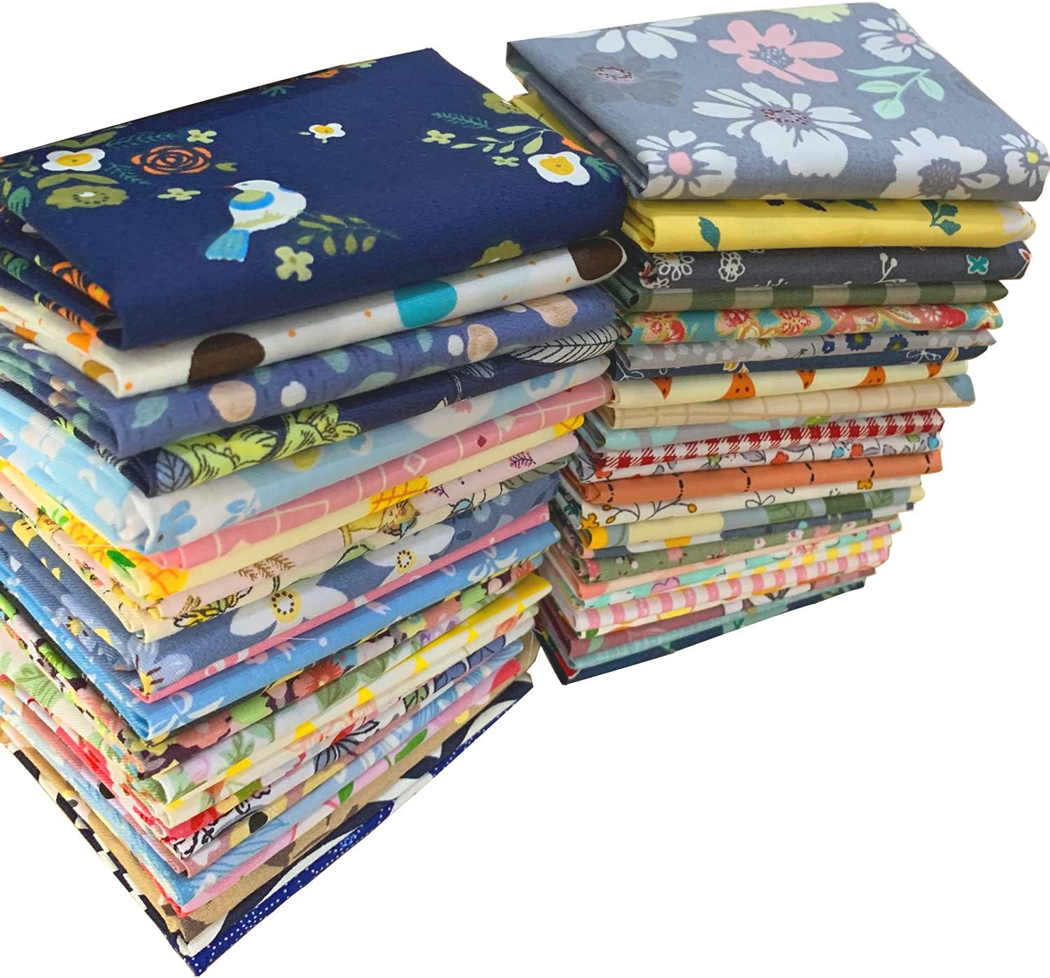 50 Pieces Cotton Fabric Squares Bundle 12 x 12 Inches, Printed Patchwork Quilting Pre-Cut Assortment for DIY Scrapbook Craft Making Supplies (30x30cm)