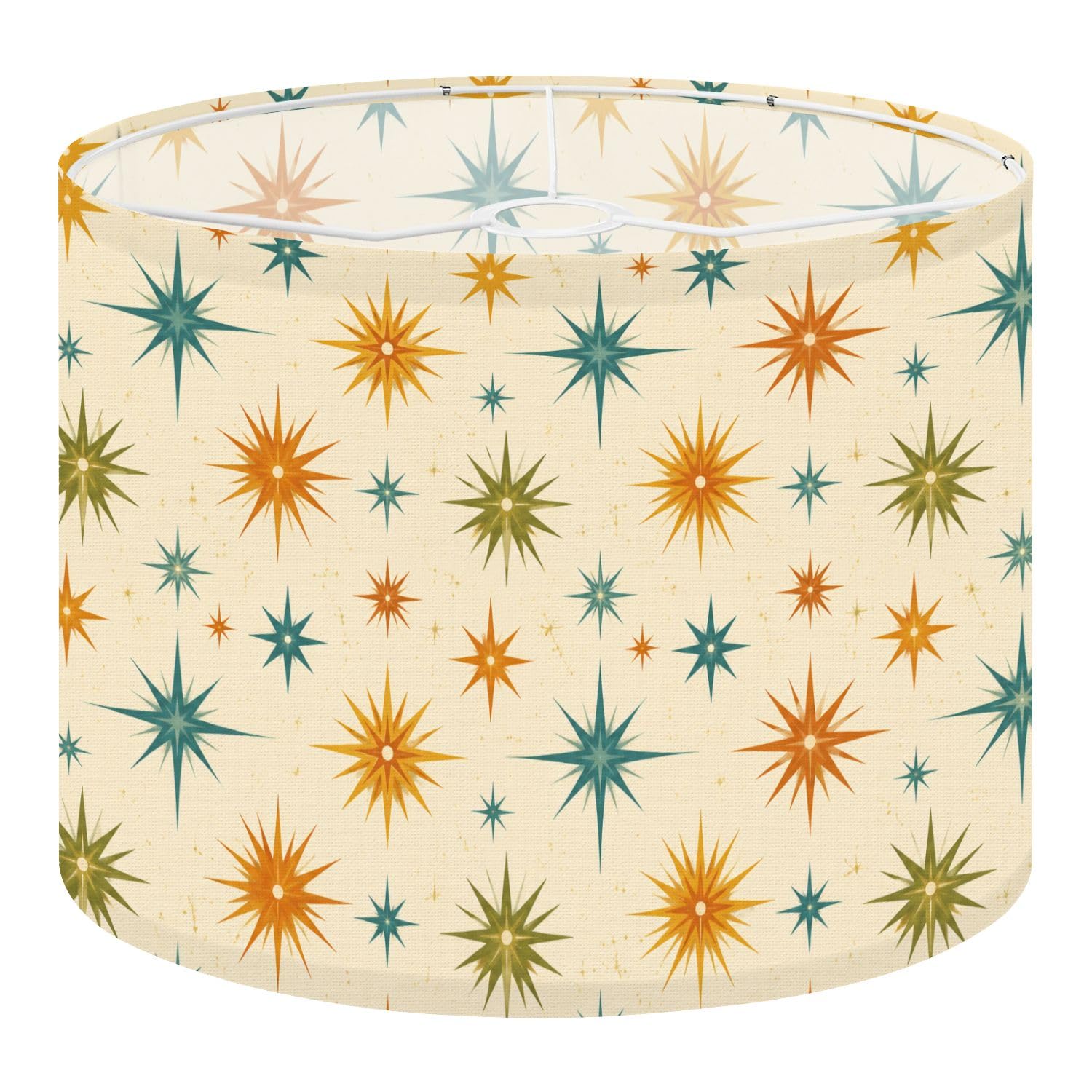 Deruinvaio Multi7 2Pcs 13In Lampshade Lamp Shade Vintage Starburst Orange Teal For Ceiling Light, Table Lamp Floor Lamp Easy Assembly Replacement Light Shade