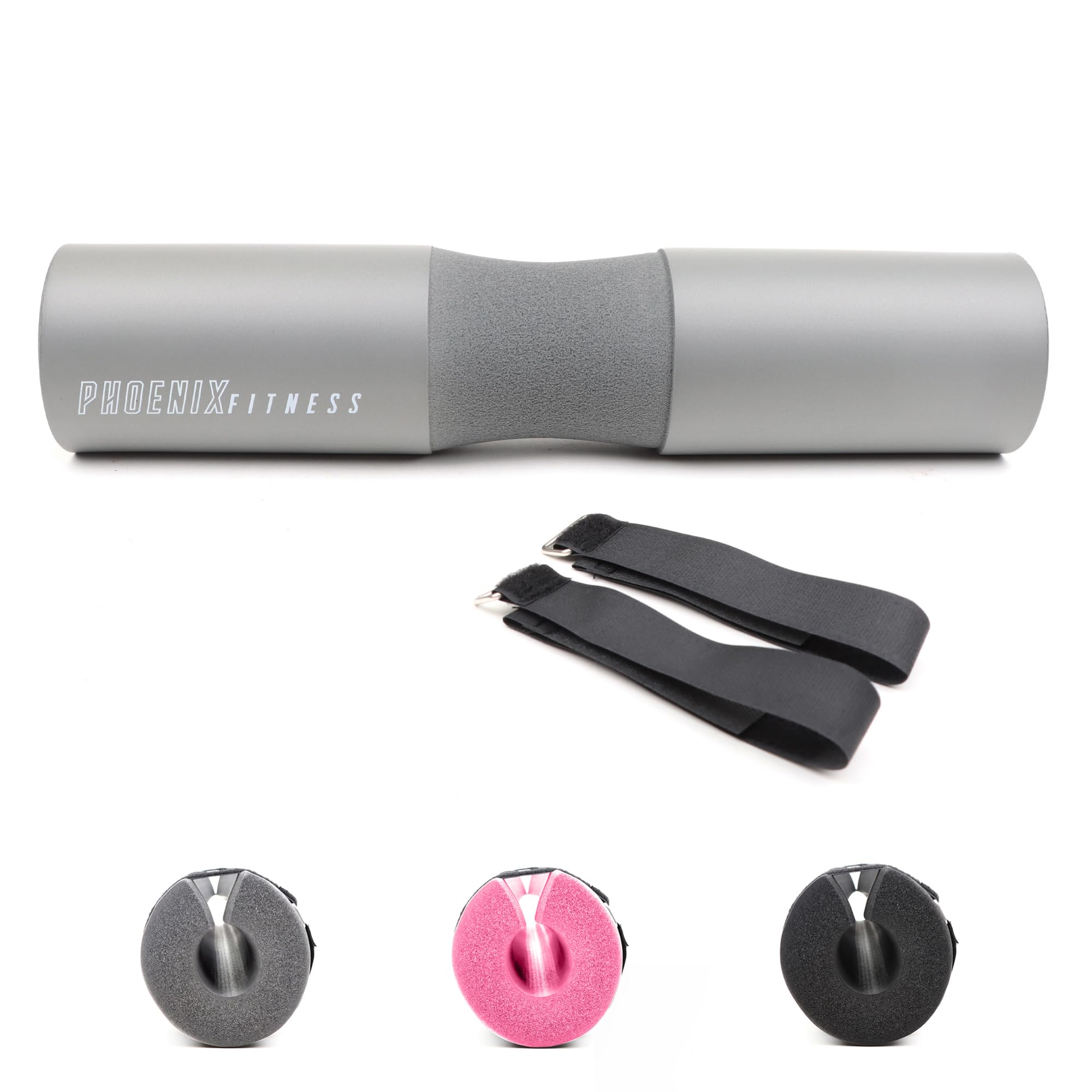 PHOENIX FITNESS Barbell Squat Pad - Extra Thick EVA Foam Padding for Neck and Shoulder Support, Grey