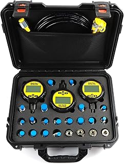 IMELBUFF 70P Digital Hydraulic Pressure Test Coupling Kit with 2pc 70MPa/1pc 16MPa Gauges 22 Test Couplings 3 Test Hoses for Caterpillar John Deere Excavator Construction Machinery Repair Test