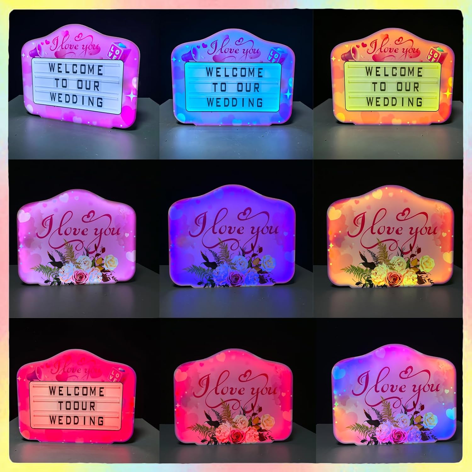 Wedding VIP Bottle Service Signs for Clubs, Night Club Bottle Service Sign,Handheld Nightclub Bottle Presenter, 4 Set Letters & 2 Set Numbers, Marquee Decor