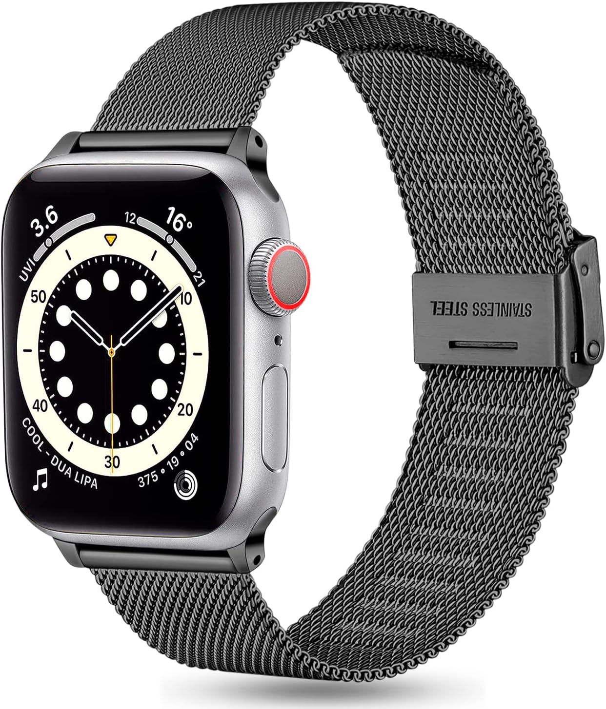 Upeak Compatible con Correa Apple Watch 45mm 42mm 44mm Ultra 49mm, Pulsera de Repuesto de Acero Inoxidable Compatible con iwatch Series SE 8 7 6 5 4 3 2 1, 42mm/44mm/45mm/Ultra 49mm-Gris