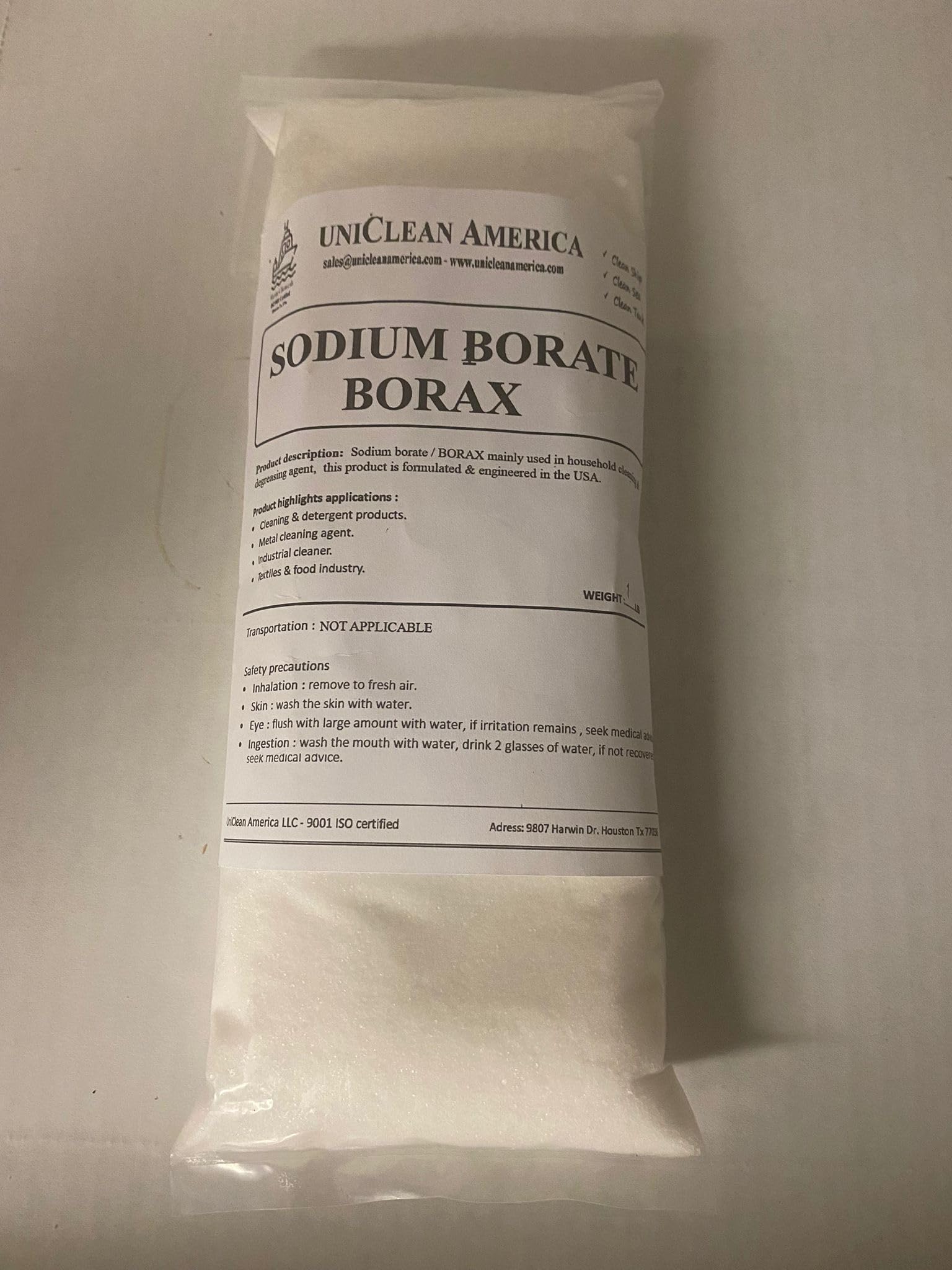 Sodium Perborate - High Puirty 99% Sodium Borate Borax - Cleaning & Stain Removing Powder - High Purity, Made in USA - Weight 1lb