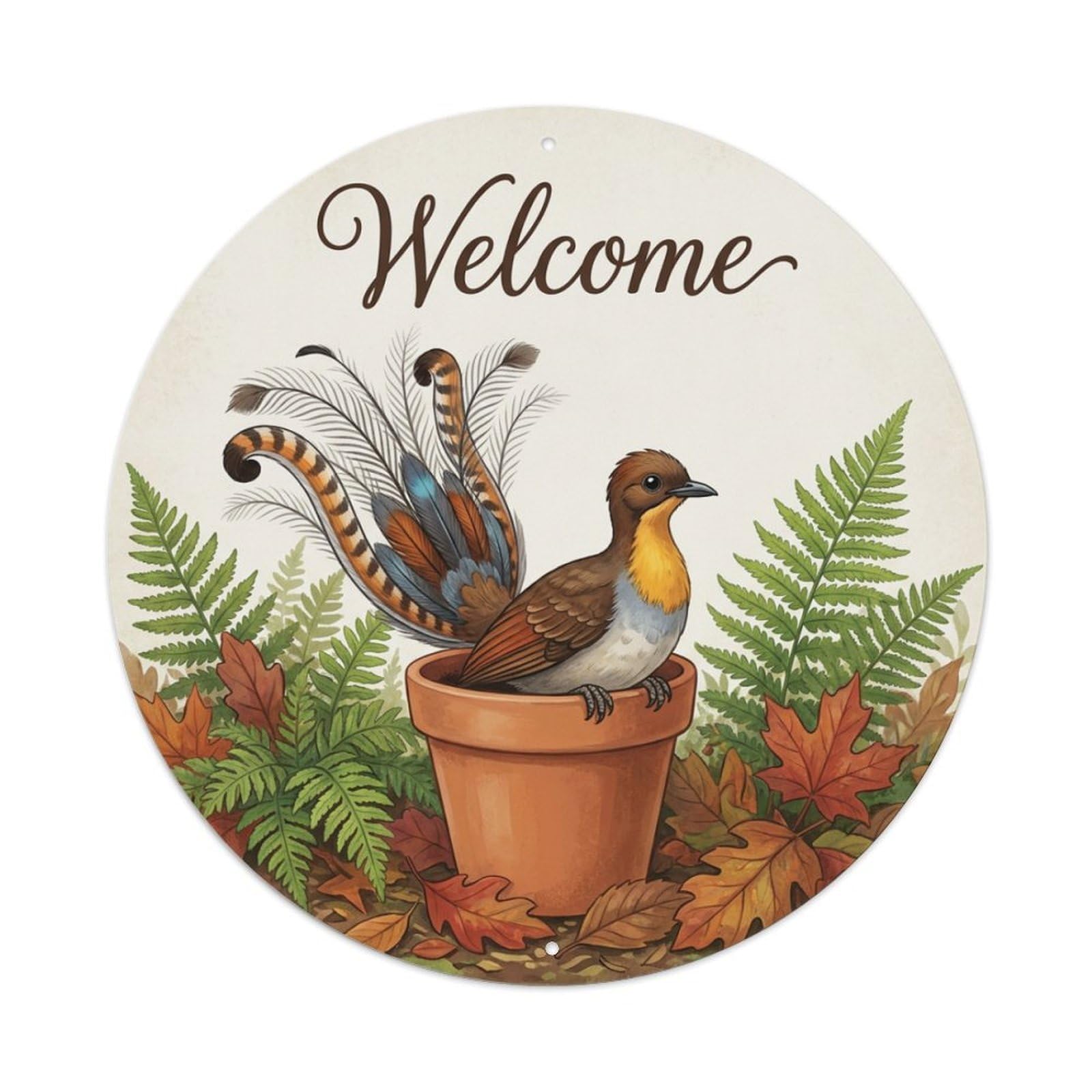 Welcome Lyrebird Forest Floor Metal Tin Sign