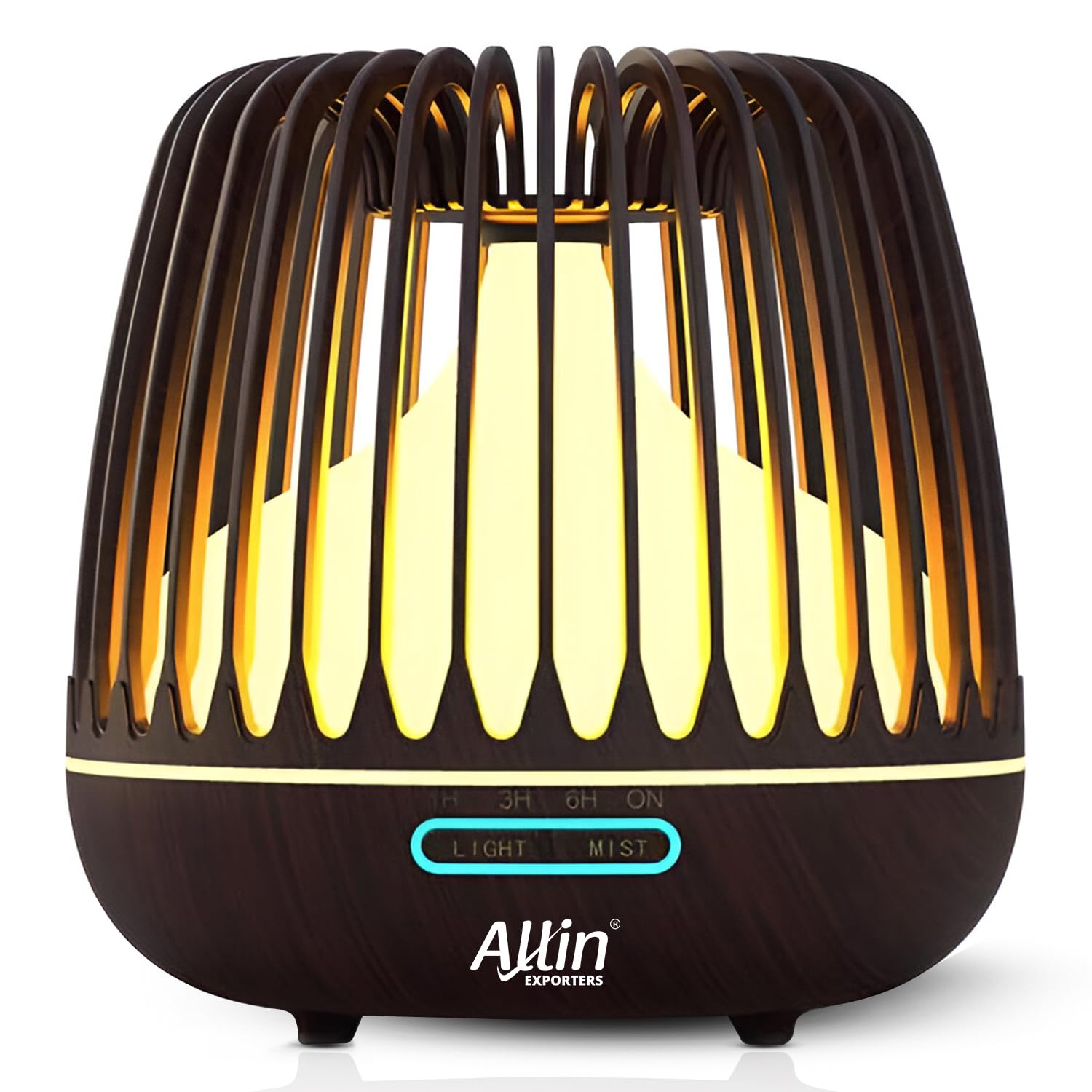 Allin Exporters 500ml Aromatherapy Diffuser with 7 Color Changing LED Lights 4 in 1 Ultrasonic Humidifier Essential Oil Cool Mist Aroma Timer for Home Baby Bedroom Office (1Pc)