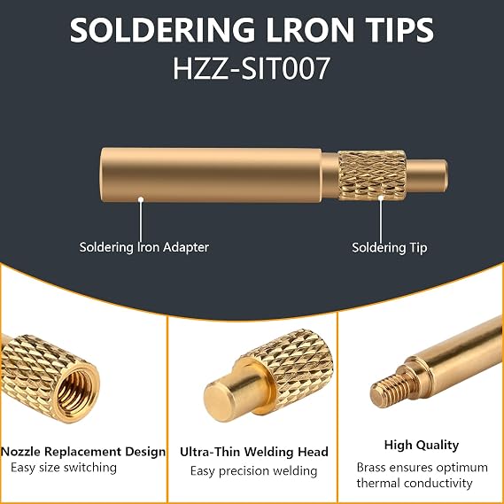 Heat-Set Insert Tips - Threaded Inserts M2 / M2.5 / M3 / M4 / M5 / M6 / 1/4 / M8 compatible for FX-888D Weller SP40NKUS, Applied for Connecting 3D Printed Parts