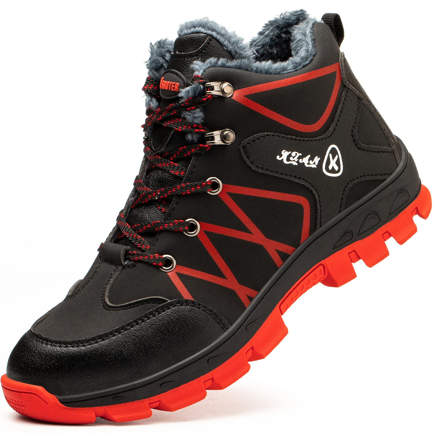 SROTER Scarpe da lavoro da uomo e donna, con punta in acciaio, impermeabili, foderate, di sicurezza, da trekking, da trekking