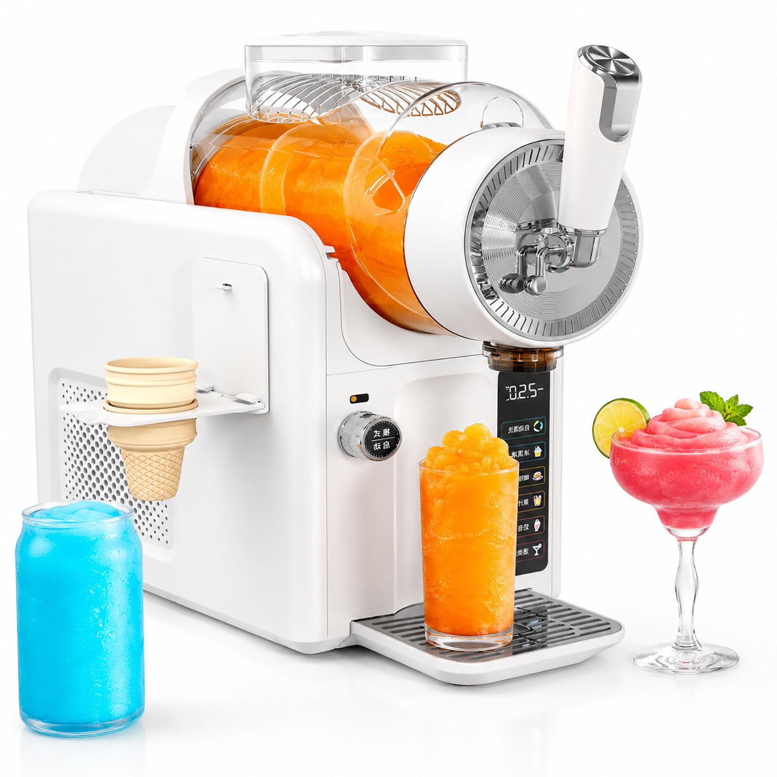 vnmudzeo Freeze Drink Maker and Slushie Machine, 68oz Capacity - No Ice Needed Slushy Maker with 5 Presets, Auto Clean, Home Party White