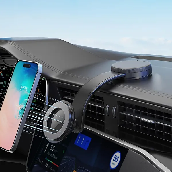 COOEXES for MagSafe Phone Holder for Car, Magnetic Car Mount with 360°Rotation Vacuum Suction Cup Car Mount for Car - 108LBS,Memory Alloy Bendable Arm, Car Accessories for iPhone 17/16/15