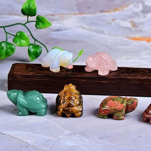Miniatura 8 de Estatua de tortuga de cristal, figuras de estatua de bolsillo de tortuga, figuras curativas de reiki, figuras de piedras preciosas de bolsillo,