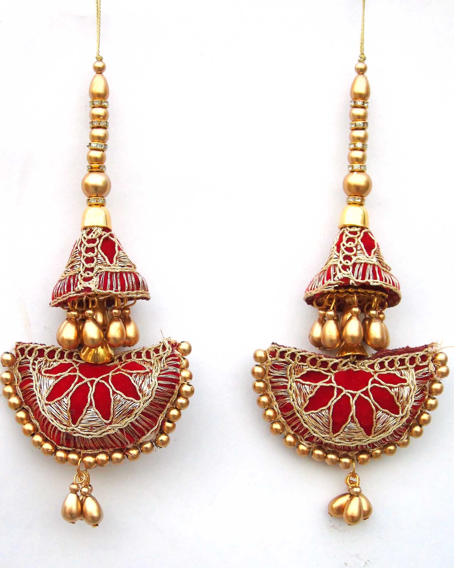 Strala Latkan Hanging Tassel Designer for Dress Lehenga Suits Blouses Bags Art and Craft (Pack of 2pcs) Design-49