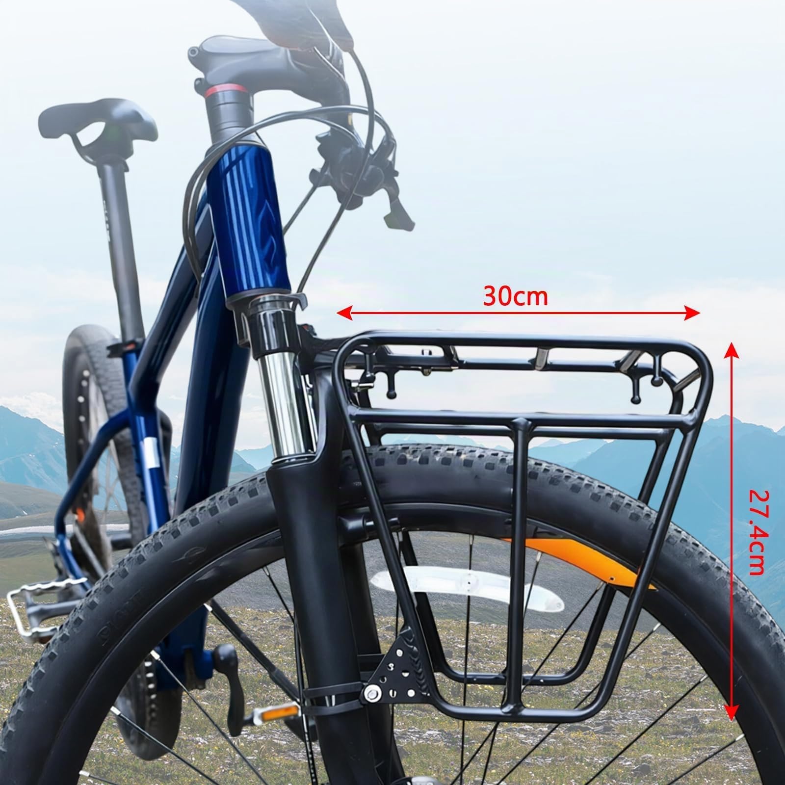 Porte-Bagages pour vélo, réglable, Acier, pour Tourisme et Charge | 25kg; installation facile; pour VTT.