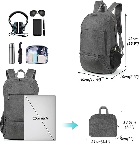 Miniatura 2 de TANTOMI Mochila de senderismo pequeña, mochila de senderismo ultraligera de 25 litros, plegable, transpirable, mochila de viaje para hombres y