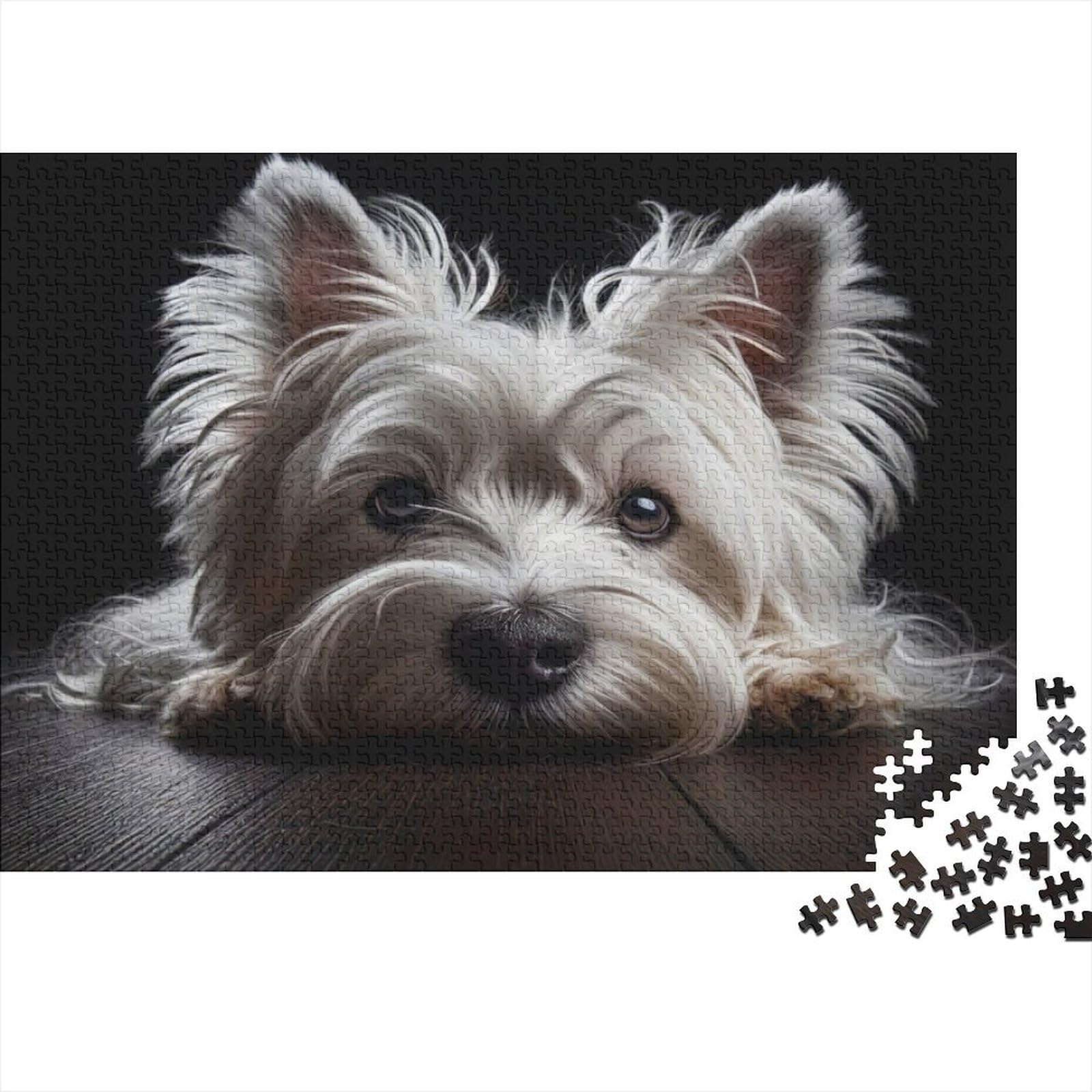 Rompecabezas imposable de 1000 piezas con tierno primer plano de Yorkie Dog 8