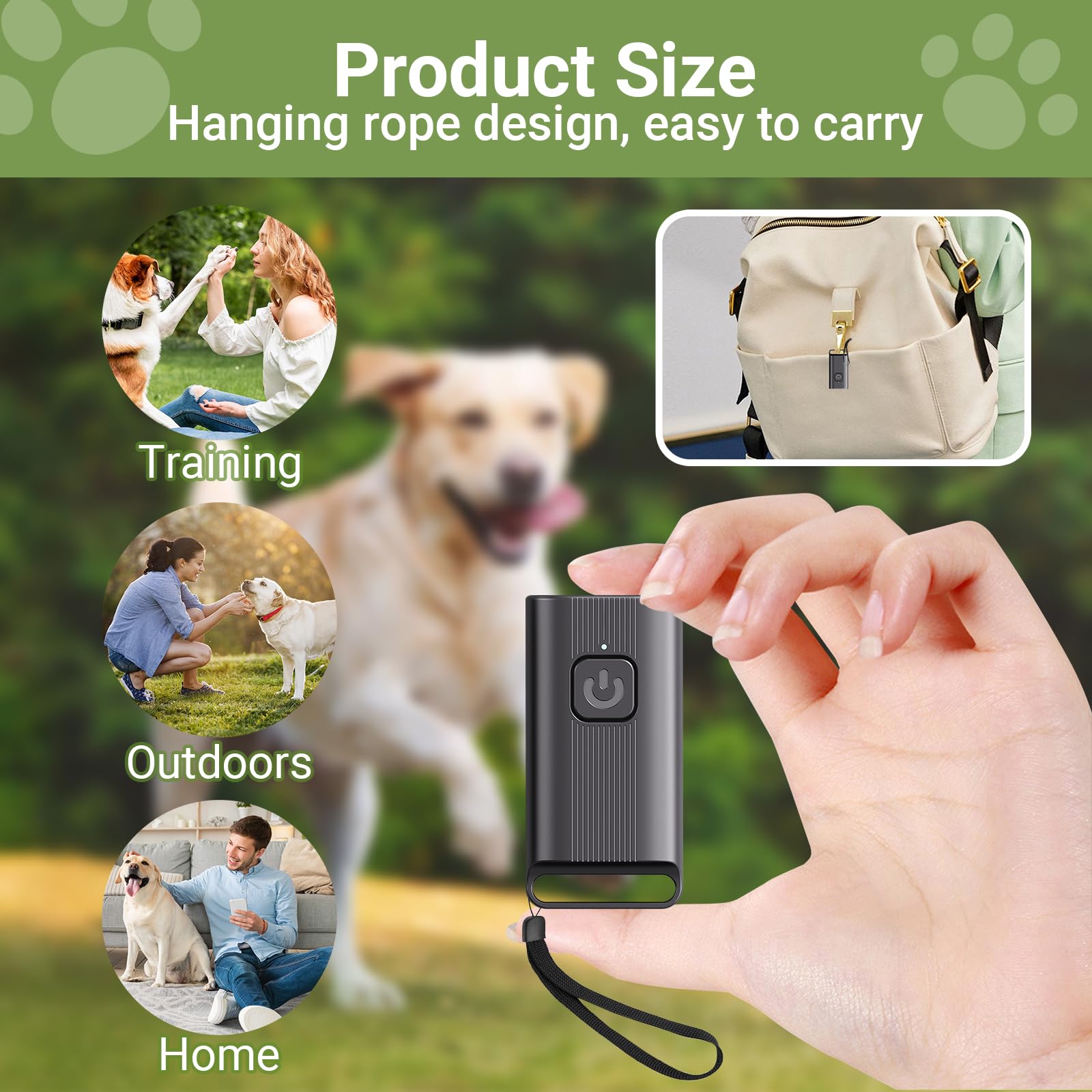 ZukqrymluvIQ Anti Barking Device for Dogs Rechargeable ultrasonic dog barking device portability stop dog barking device For Small Medium Large Dogs (black) - Image 2