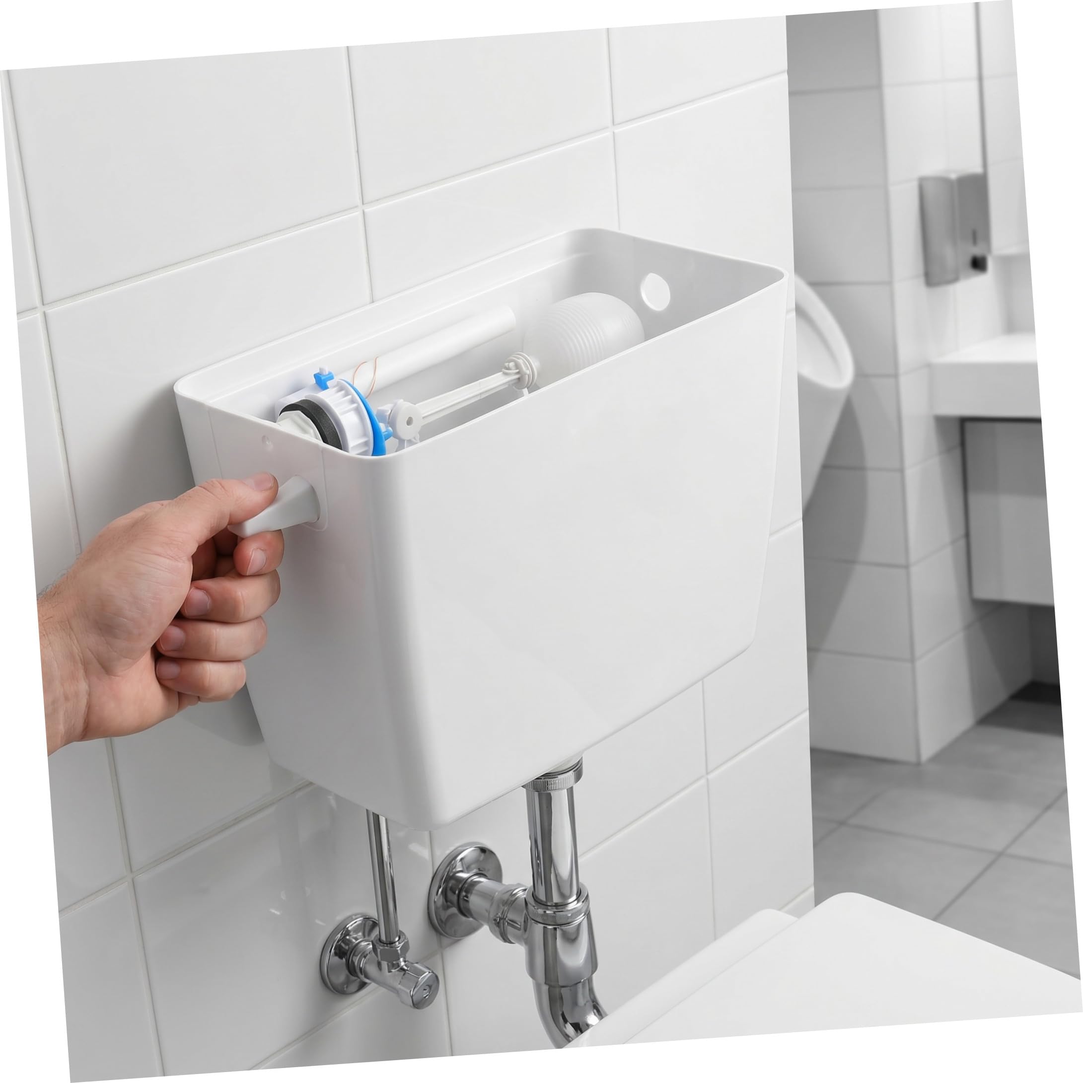TOYANDONA Toilettenspülkasten aus Kunststoff mit Zugkette Wandmontiert Langlebig für Gewerbliche Nutzung in Schulen und Fabriken Einfache Installation