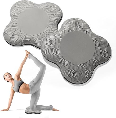 Paquete de 2 cojines de yoga para rodillas y codos, espuma extra gruesa para rodillas, codos, muñecas, manos y cabeza, almohadillas de pilates y