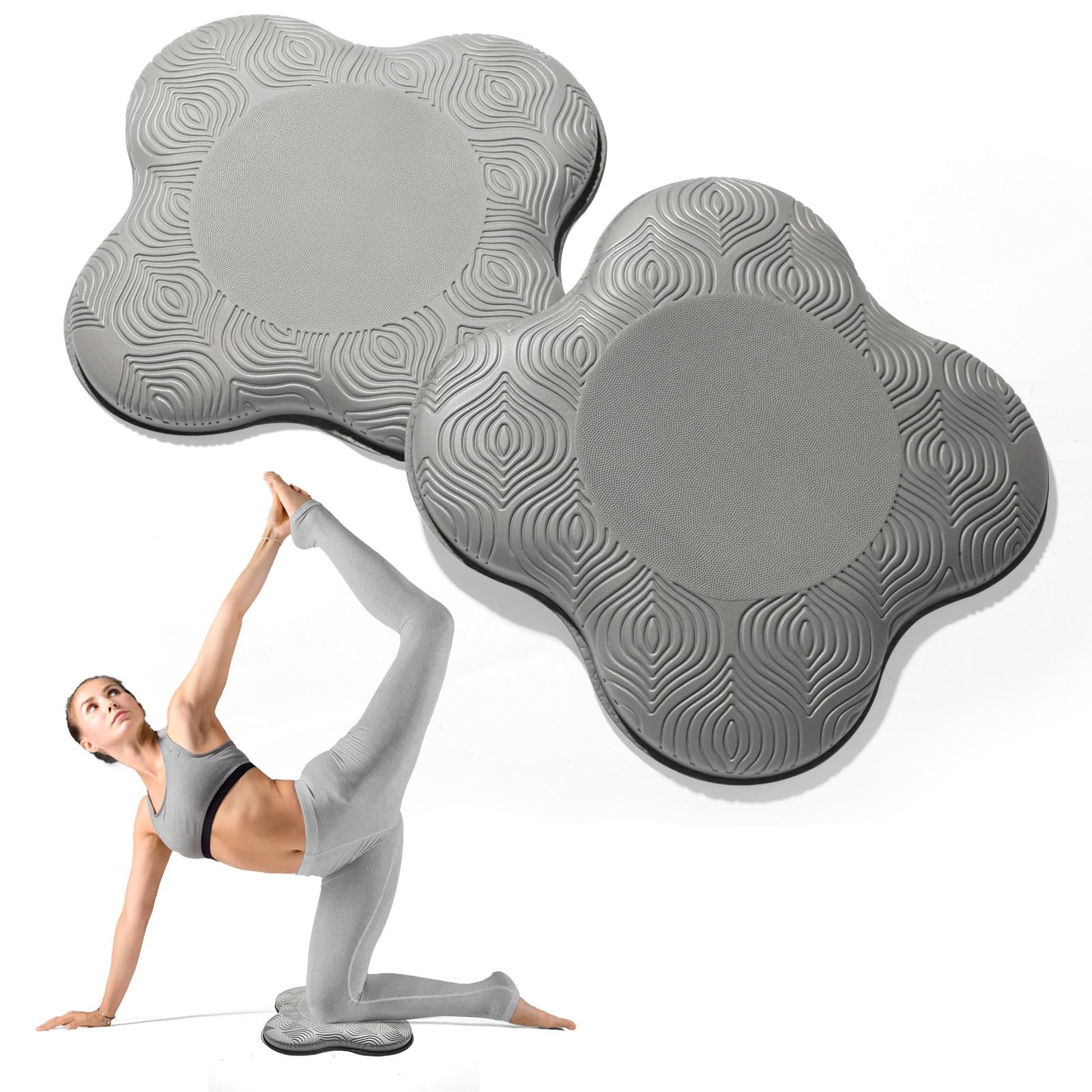 MBKHFLL 2 Packs Yoga Knee & Elbow Cushions - Extra Thick Foam for Knees, Elbows, Wrists, Hands & Head - Pilates & Kneeling Pads - Support Foam Pads