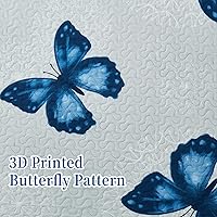 Vista 5 de ARTALL - Juego de edredón de 2 piezas con estampado de mariposas, de microfibra suave y ligera, colcha para cama, manta con funda de almohada