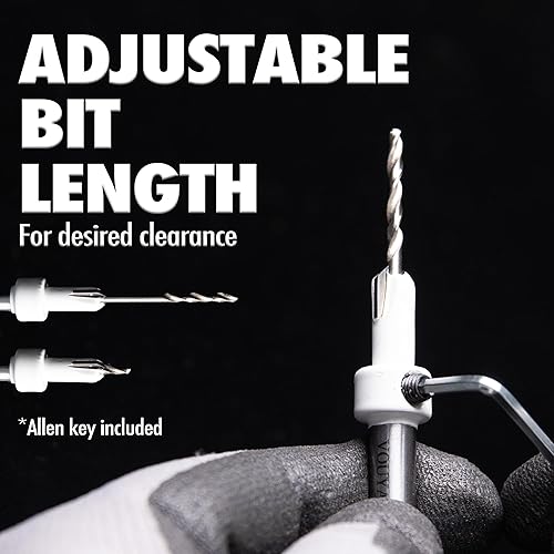 Miniatura 3 de Juego de brocas avellanadoras profesionales con punta de carburo #4, 6, 8, 10, 12, 5 piezas para madera, escariador de carpintería de acero de alta