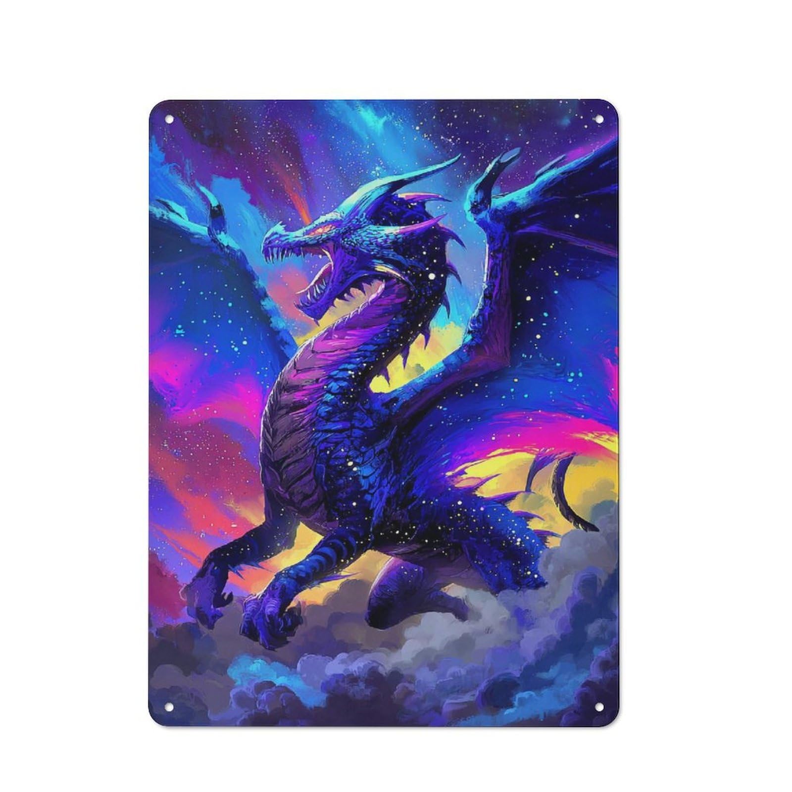 Galactic Dragon Majesty -2 Farmhouse Metal Sign 40x30cm, Barn Style Rustic Kitchen Decor for Cottage, Kitchen, Hallway Or Breakfast Nook